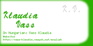 klaudia vass business card